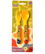 Sesame Street Cookie Monster &amp; Elmo Plastic Fork &amp; Spoon Set - New - $12.99