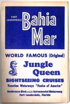 Fort Lauderdale Postcard Travel Brochure Bahia Mar Famous Jungle Queen Photo - £2.74 GBP