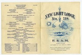 New Light Lodge No 718  F &amp; A M Philadelphia Pennsylvania 1959 Meeting N... - $13.86