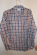 Mens Sonoma Brand Plaid Button Up Shirt Red white &amp; Blue Size Large - £6.22 GBP