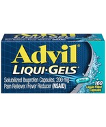 Advil Liquid Gels Pain Reliever 160 Liquid Filled Capsules ~ Exp 2026+ - $20.29 CAD