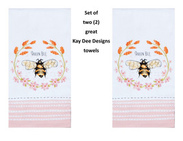 KAY DEE DESIGNS &quot;Queen Bee&quot; R4760 Two Dual Purpose Terry Towels~16&quot;x26″Cotton - £12.52 GBP