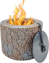 Yumpanda Tabletop Fireplace Mini Portable Concrete Fire Pit Bowl Indoor Outdoor - £30.66 GBP