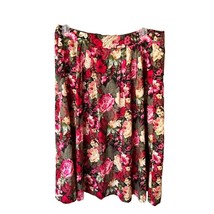 Vintage JP collections dark floral mid length skirt women&#39;s 34&quot; waist 14 - $21.99