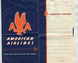 American Airlines Ticket Jacket One Way Ticket Dallas to Los Angeles 1959 - $15.84
