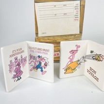 Vintage 1984 United Artists Pink Panther Ceramic Collectable Cards set of 2 - £19.77 GBP