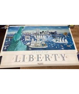 Statue Of Liberty New York Poster W/ Ships &amp; World Trade Center - 36x24” - $376.14 MXN