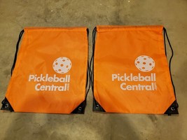 Quantity 5 - Orange/White/Black Drawstring Bags - Pickleball Central - £13.29 GBP