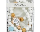 &quot;My First Rosary&quot; Boy Girl White Lg Wood Bead Baptism Christening Gift N... - £15.97 GBP