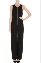 NWOT SANDRO Black Crepe Exposed Zipper Front Wide Leg Jumper SZ 1 - $173.25 NWOT SANDRO Black Crepe Exposed Zipper Front Wide Leg Jumper SZ 1 - $173.25