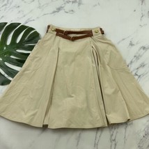 Tory Burch Womens Betsy Belted Flare Skirt Size 6 Stone Khaki A-Line Poc... - $74.24