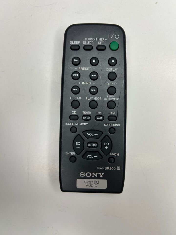 Sony RM-SR200 Remote Control, Black OEM for Stereo MHC-GX40 MHC-GX30 MHC-GX20 +  			