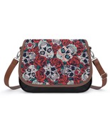 Mondxflaur Rose Skull Messenger Bag for Women PU Leather Crossbody Bag S... - $37.03 CAD