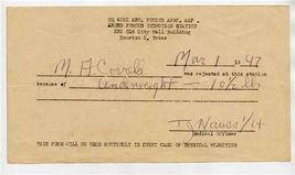 1947 Armed Forces Induction Station Physical Rejection Form Underweight - $27.72
