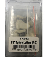 Animal Tattoo Digits Set 3/8&quot; TA942 Complete Letter Set A-Z Metal w/Plas... - £42.47 GBP