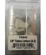 Animal Tattoo Digits Set 3/8&quot; TA942 Complete Letter Set A-Z Metal w/Plas... - $54.33