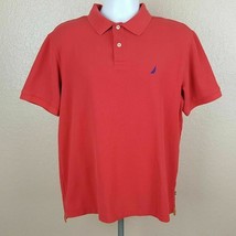 Nautica Men&#39;s Polo Shirt Size Large Fuchsia Red TZ6 - $9.89
