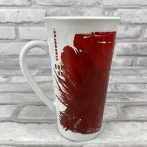 Starbucks 2014 Tall Red Starburst Coffee Mug 12 Ounce 354ml Red Gold White - $11.21