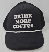 Dutch Bros Drink More Coffee Black Trucker Hat Cap Mesh Back Snapback UNUSED - £11.70 GBP