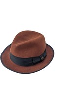 Goorin Bros The Kid Size Medium Brown Felted Wool Fedora Hat Cap - £46.71 GBP