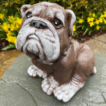 Cement English Bulldog Statue Stone Outdoor British Dog Garden Ornament ... - £70.76 GBP