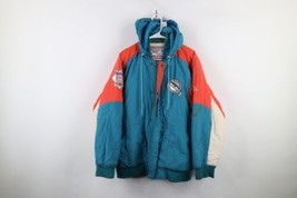 Vtg 90s Mens Large Distressed Spell Out Florida Marlins Baseball Puffer Jacket - £65.05 GBP