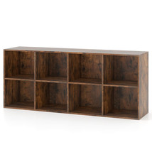 8-Cube Bookcase Bookshelf with 2 Anti-Tipping Kits Storage Organizer-Rus... - $105.89
