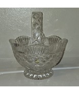 VTG 8&quot; Lead Crystal Footed Basket Made in Slovakia Fan Design Scalloped ... - $21.61