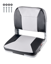VEVOR Boat Seat Low Back Folding Sponge Waterproof PVC Leather Black/Grey - $45.99
