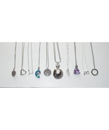 Silver Tone Pendant Necklaces 10pc Lot ~ Assortment New &amp; Pre-Owned - £6.62 GBP
