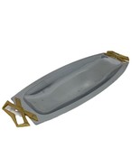 Kromex Mid Century Modern Oblong Serving Dish with Brass Handles - $524.34 MXN