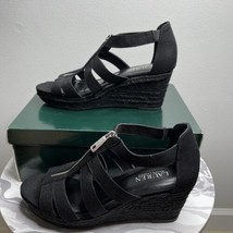 Lauren by Ralph Lauren Kelcie Wedge Sandals Black Size 9 With Box See Below - £34.44 GBP