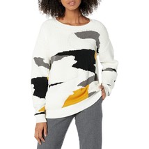 Women&#39;S Vintage Intarsia Pullover Sweater Multi-Cream Medium - $110.99