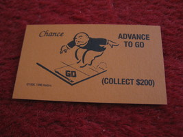 2004 Monopoly Board Game Piece: Advance To Go Chance Card - £0.79 GBP