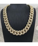 Lab Created Diamond 14K Yellow Gold Plated Cuban Link Men... - $47,310.75 MXN