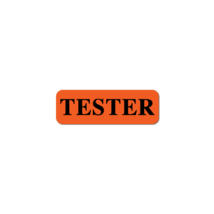 0.75 x 0.25 Tester Red DayGlo Background Stickers - Roll of 1,000 - $52.89