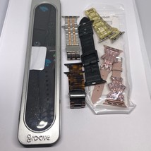 Bundle of 6 Apple Watch Bands stainless steel silicone Various materials lot 384 - £19.17 GBP