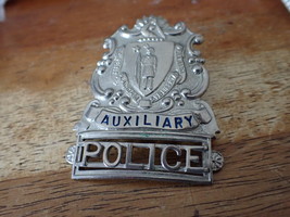 MASSACHUSETTS POLICE AUXILARY HAT BADGE BX 34 - $40.00