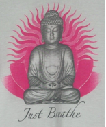 White Just Breathe Positive Yoga Meditation Shirt Yogi Tee - £9.44 GBP
