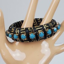 Vintage Tribal Chunky Turquoise Style Bangle Beaded BIG Bracelet - $16.83