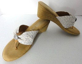 Italian Shoemakers Womens Wedge Sandals Cayman White Multi Size 8 Italy in Box - £22.94 GBP