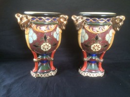 antique matching pair of Persian gildet vases . Marked bottom - £182.48 GBP