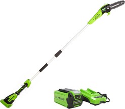 Greenworks 40V 8-Inch Cordless Polesaw With 2Point 0Ah Battery And Charger. - £166.81 GBP
