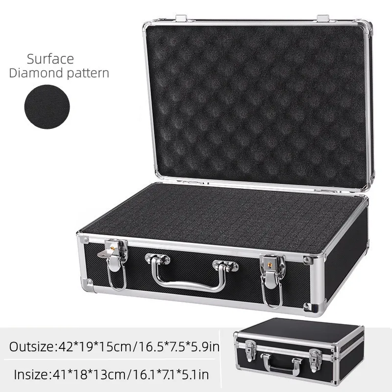 3Sizes Aluminum Alloy Tool Box Shockproof Equipment Toolbox Suitcase Instrument  - £274.49 GBP