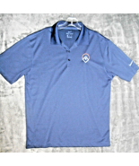 Mens Nike Golf Polo Size Medium Blue with Logo Embroidered Dri-Fit - $14.99 CAD