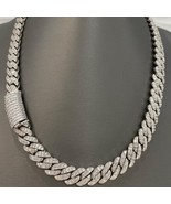Iced Out 24MM Cuban Chain VVS1 D Color Moissanite 925 Silver Miami Link ... - $900.00