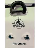 Disney Parks Mickey Mouse Faux Zircon December Birthstone Earrings Silve... - $47.70 CAD
