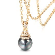 New Fine Round Shell Pearls Necklaces 585 Rose Gold Women Fashion Natura... - £11.23 GBP