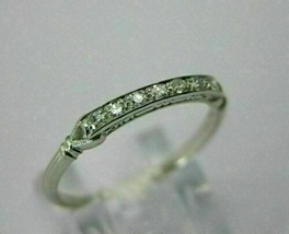 0.45ct Round Cut Diamond Antique Art Deco Wedding Band Ring 14K White Gold Over - £63.97 GBP