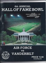 1982 Hall Of Fame bowl Game Program Vanderbilt Air Force - £65.59 GBP